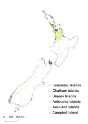 Microlepia strigosa distribution map based on databased records at AK, CHR & WELT.
 Image: K. Boardman © Landcare Research 2017 CC BY 3.0 NZ